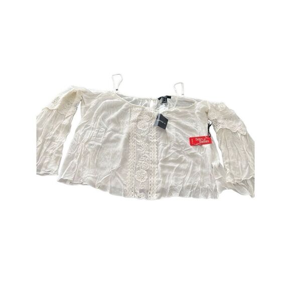 Forever 21 Tops - NWT Forever 21 Long Sleeve Off Shoulder Cami Top Blouse Shirt White Small